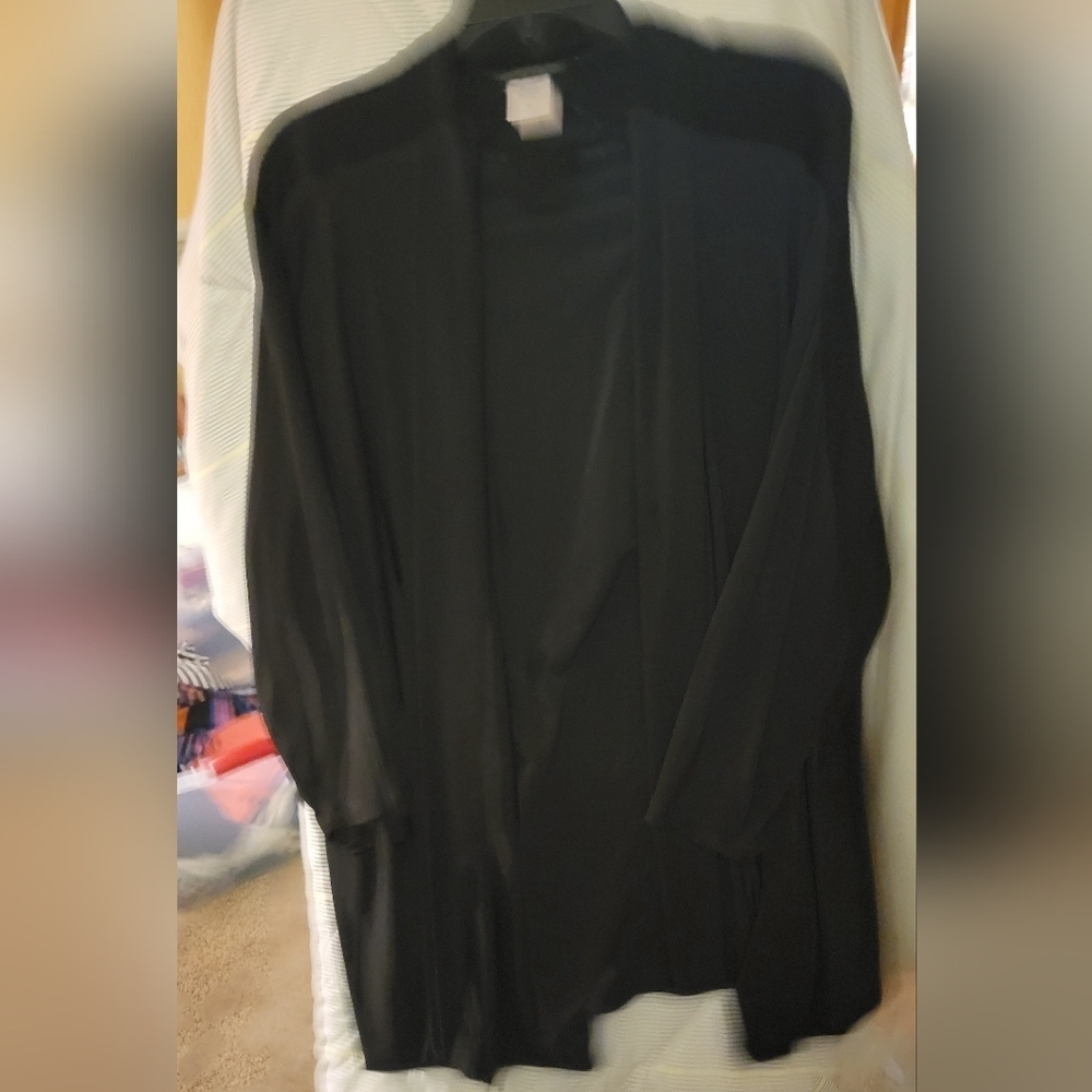 Slinky Brand Black 3/4 Sleeve Jacket 2X